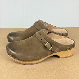 Dansko Berry Leather Clogs Womens 8.5/9 EU 39 Tan Convertible Slingback